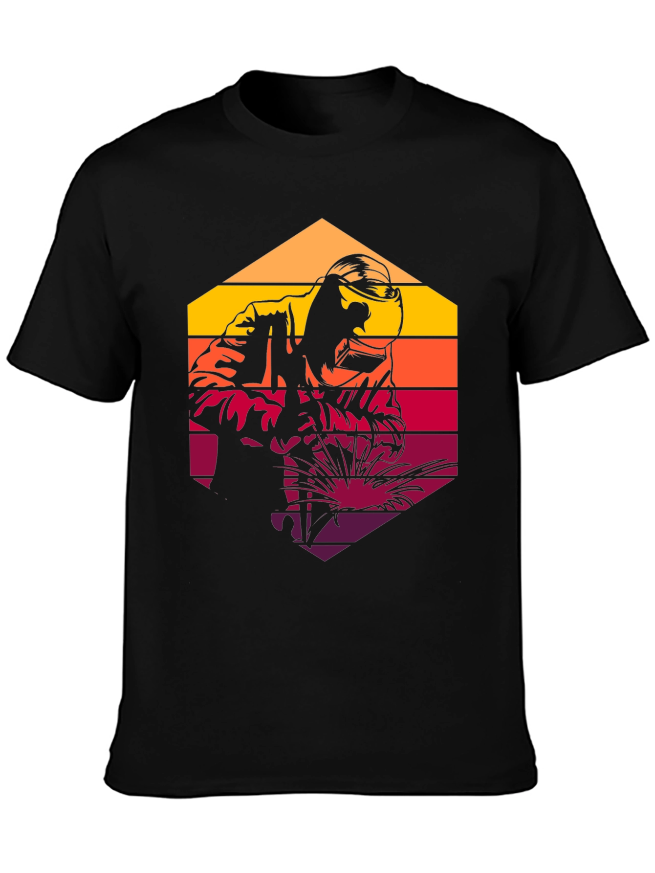Retro Welder Graphic T-Shirt - Black