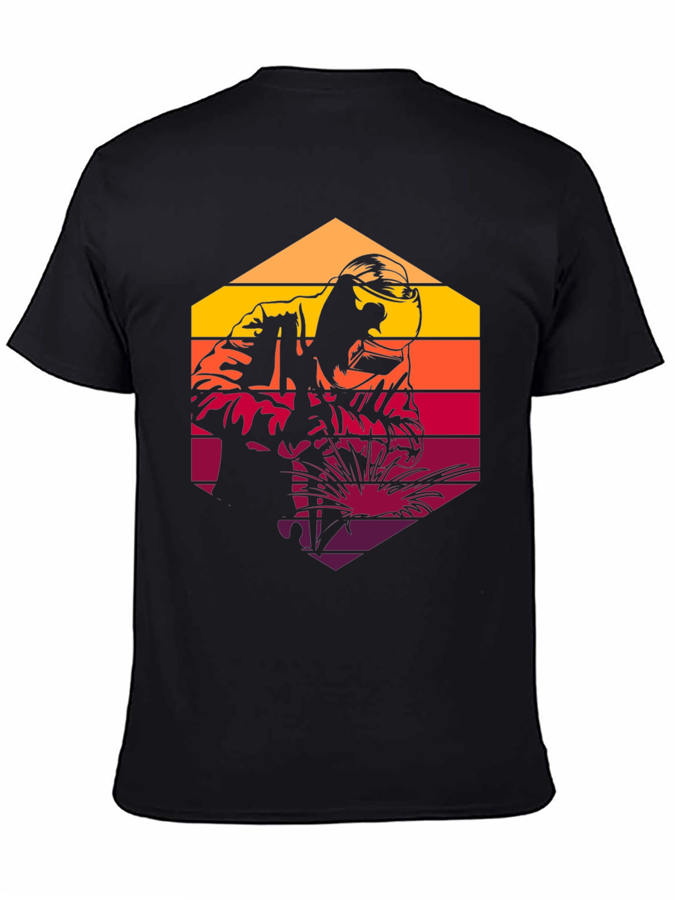 Retro Welder Graphic T-Shirt - Black