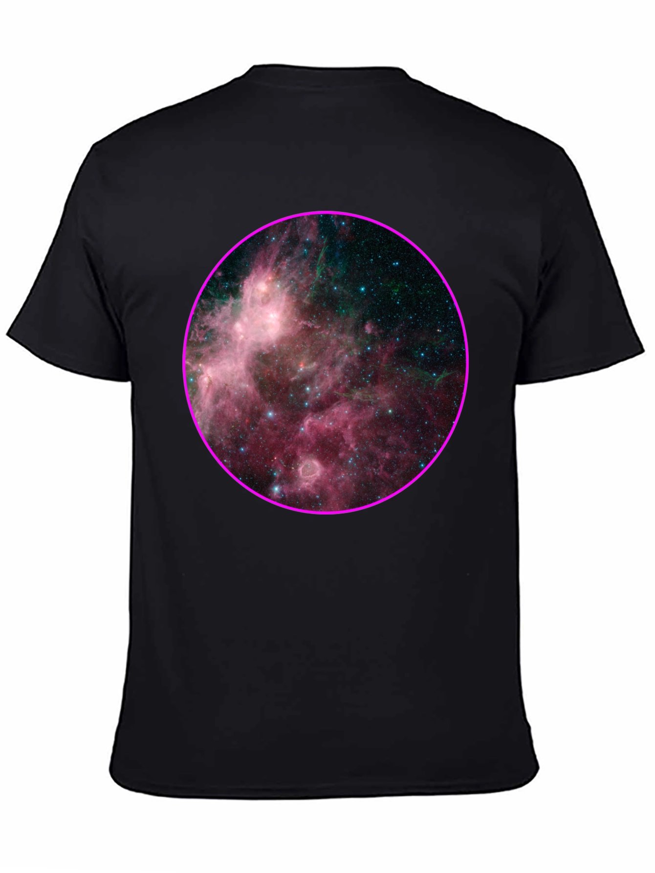 Nebula Galaxy Print Black T-Shirt