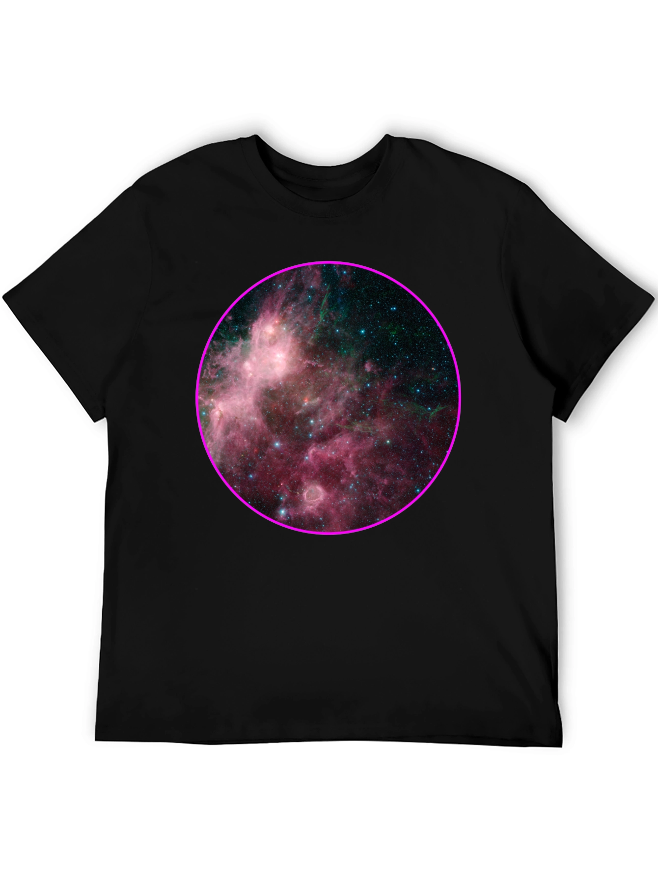 Nebula Galaxy Print Black T-Shirt