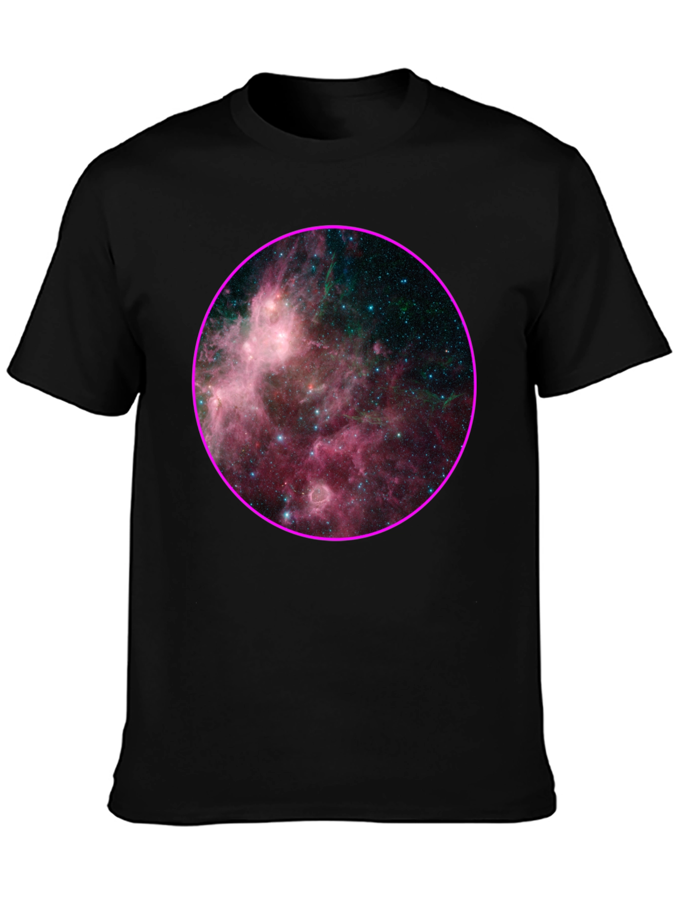Nebula Galaxy Print Black T-Shirt