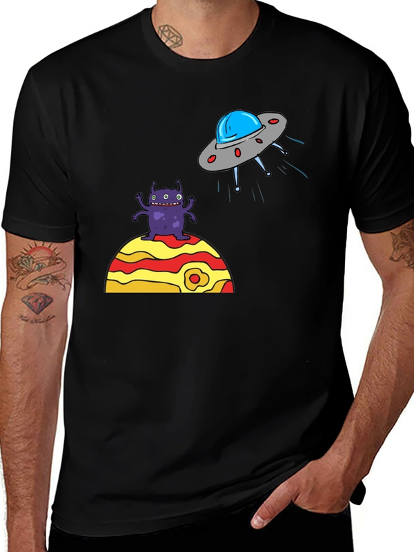Alien Abduction Graphic Tee - Black