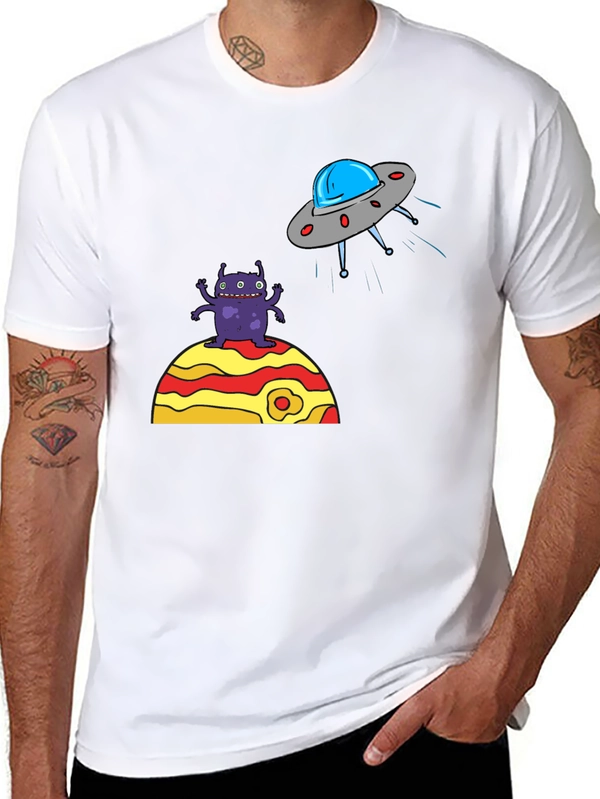 Alien Abduction Graphic Tee - Black
