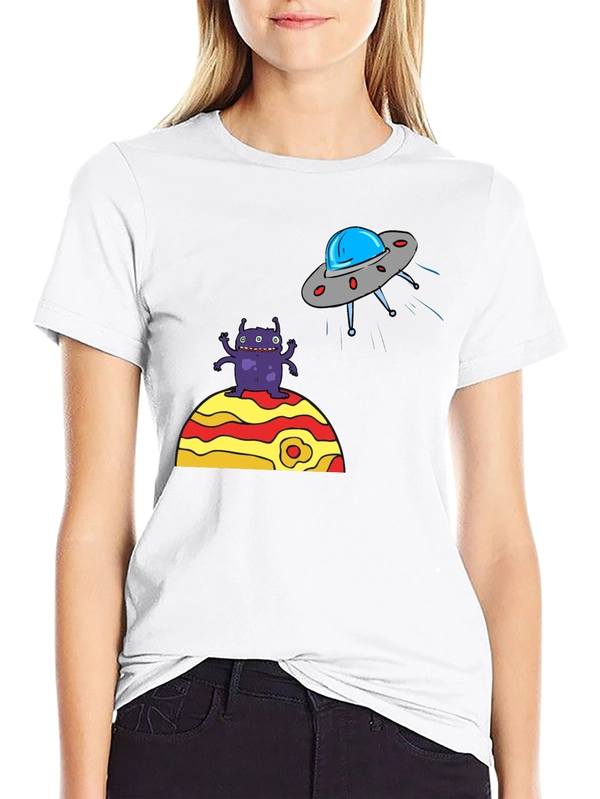 Alien Abduction Graphic Tee - Black