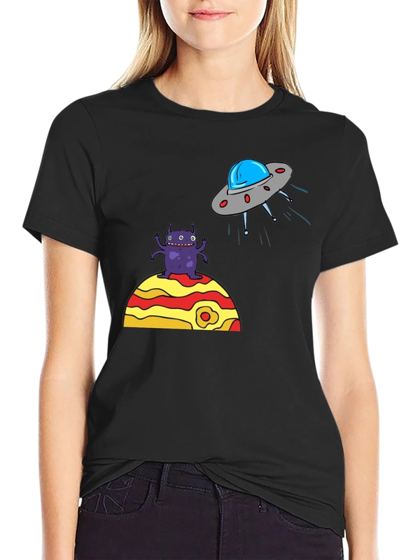 Alien Abduction Graphic Tee - Black