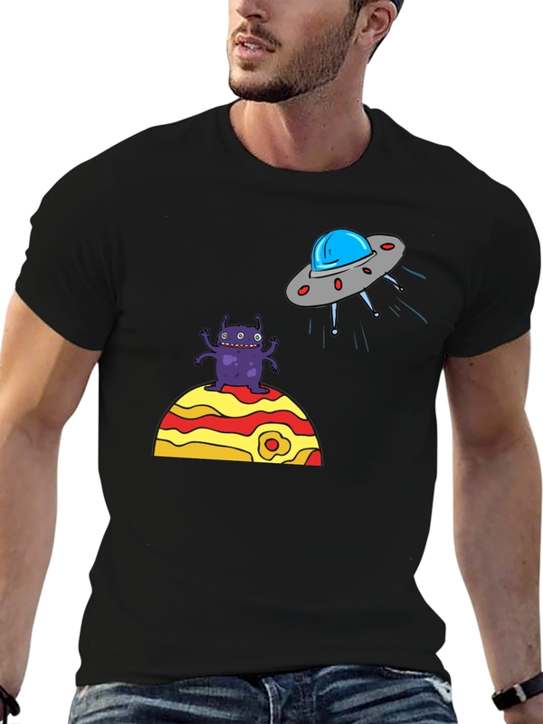 Alien Abduction Graphic Tee - Black