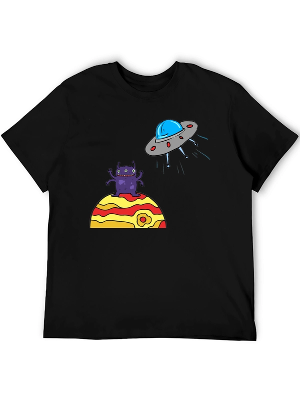 Alien Abduction Graphic Tee - Black
