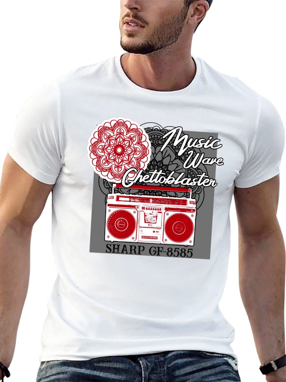 Music Wave Ghetto Blaster Graphic Tee