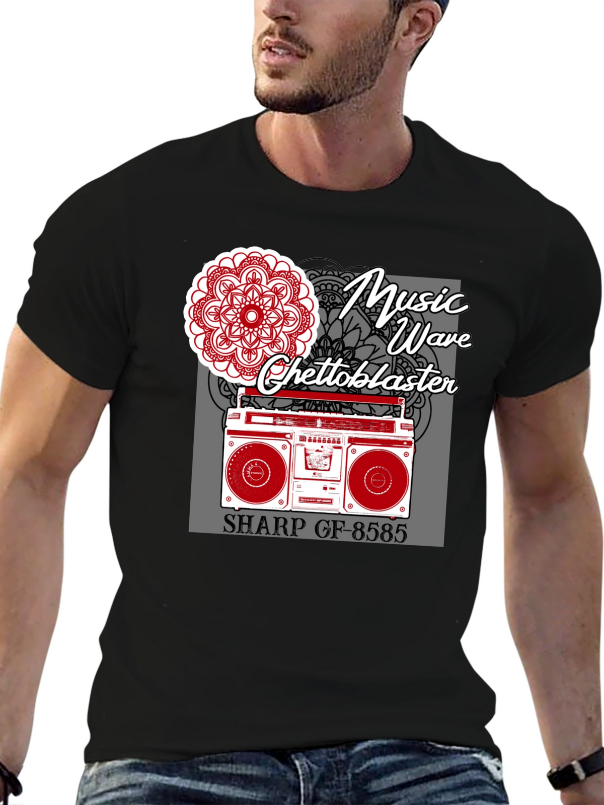 Music Wave Ghetto Blaster Graphic Tee