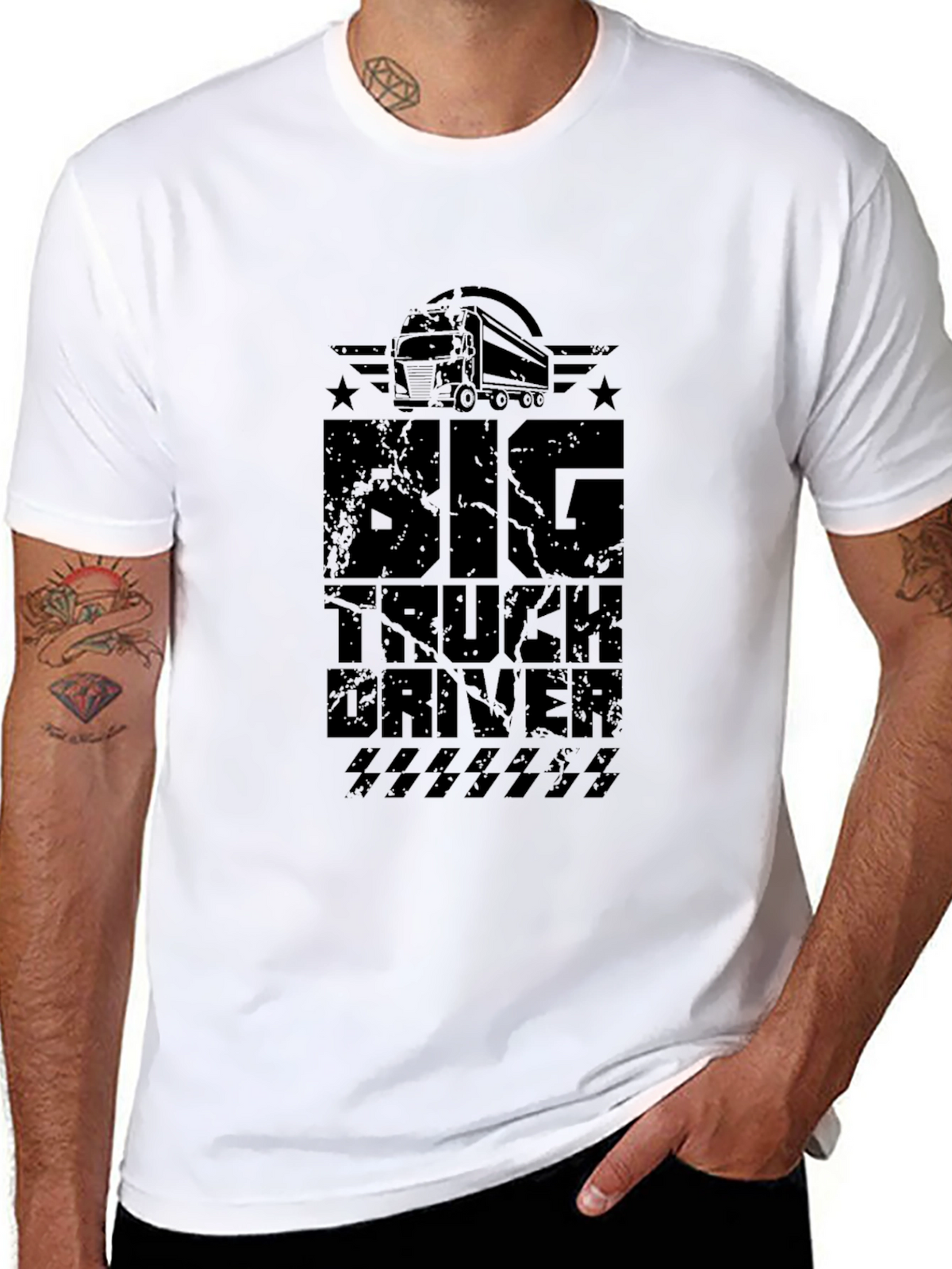 Big Truck Driver Graphic Tee - Black