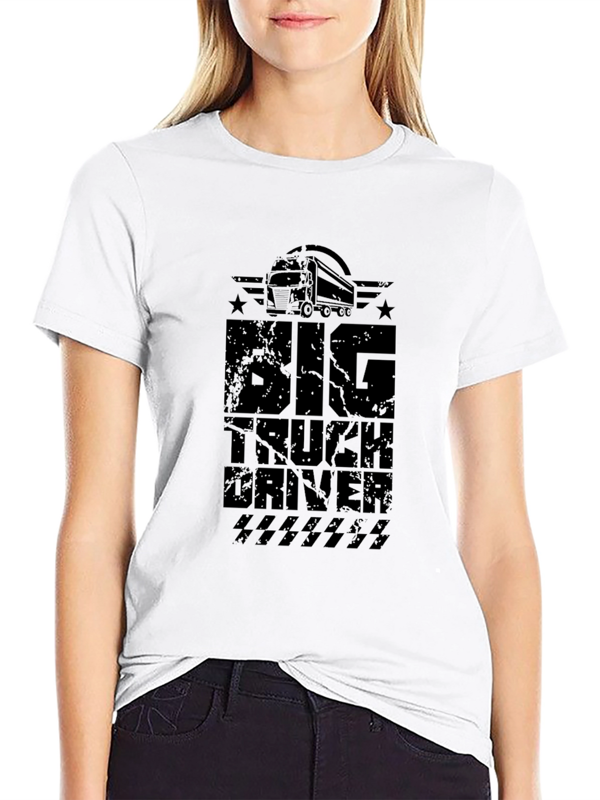 Big Truck Driver Graphic Tee - Black