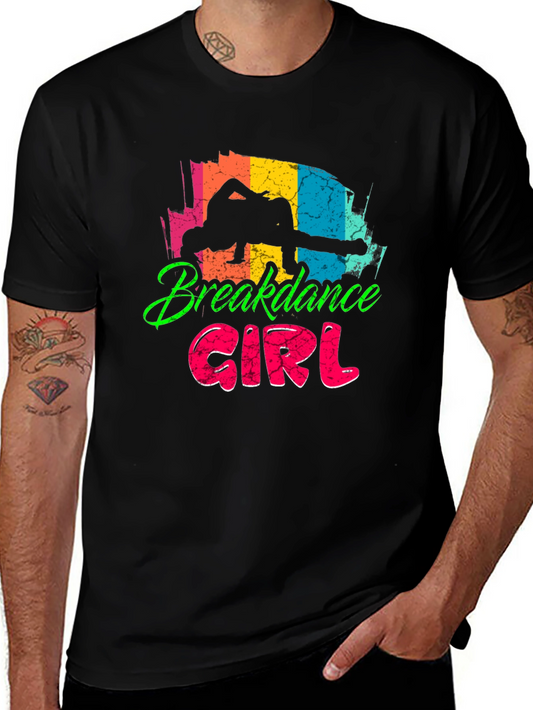 Breakdance Girl Black T-Shirt - Fun Graphic Tee