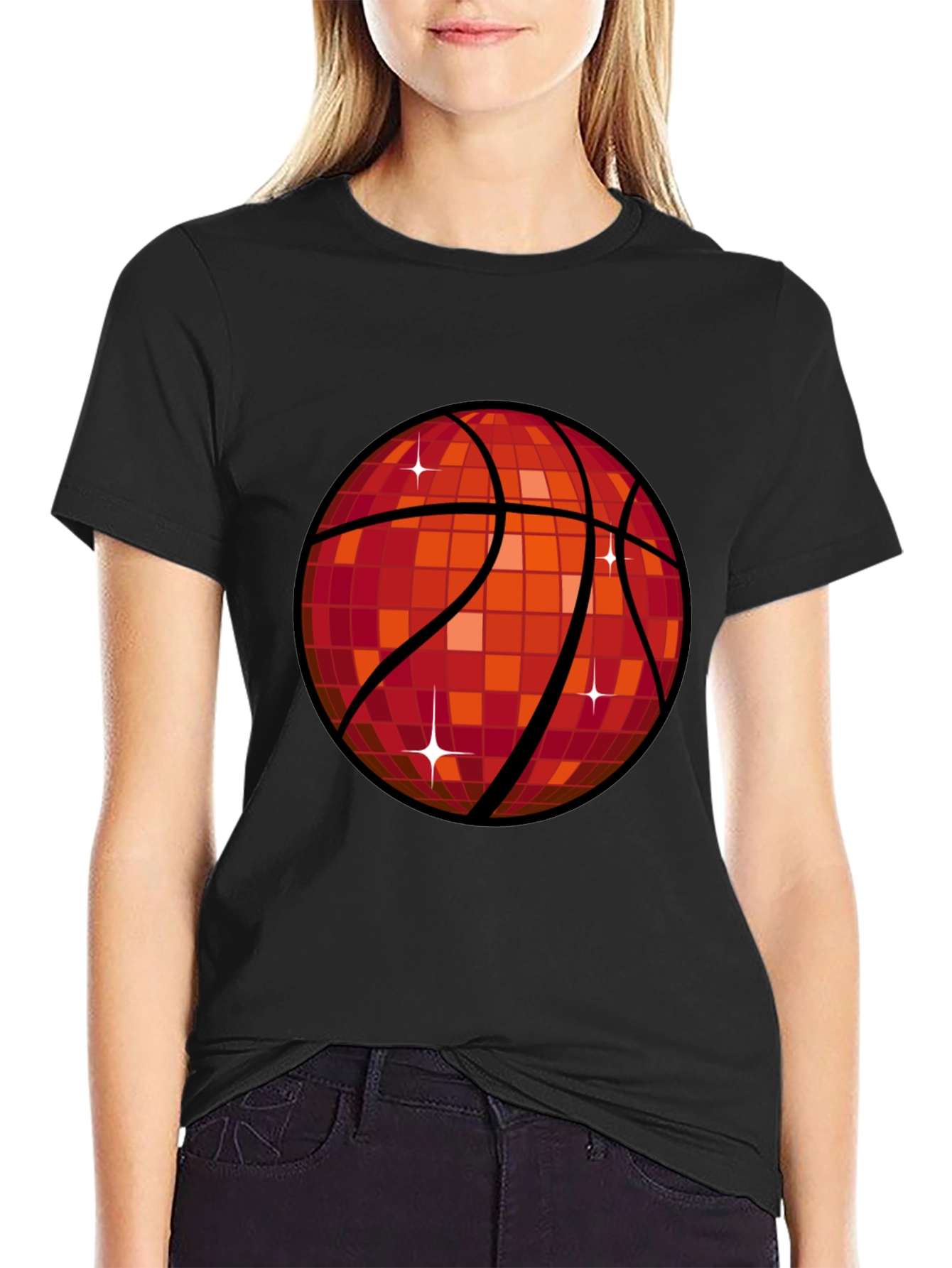 Disco Basketball Graphic T-Shirt - Mens Black Tee