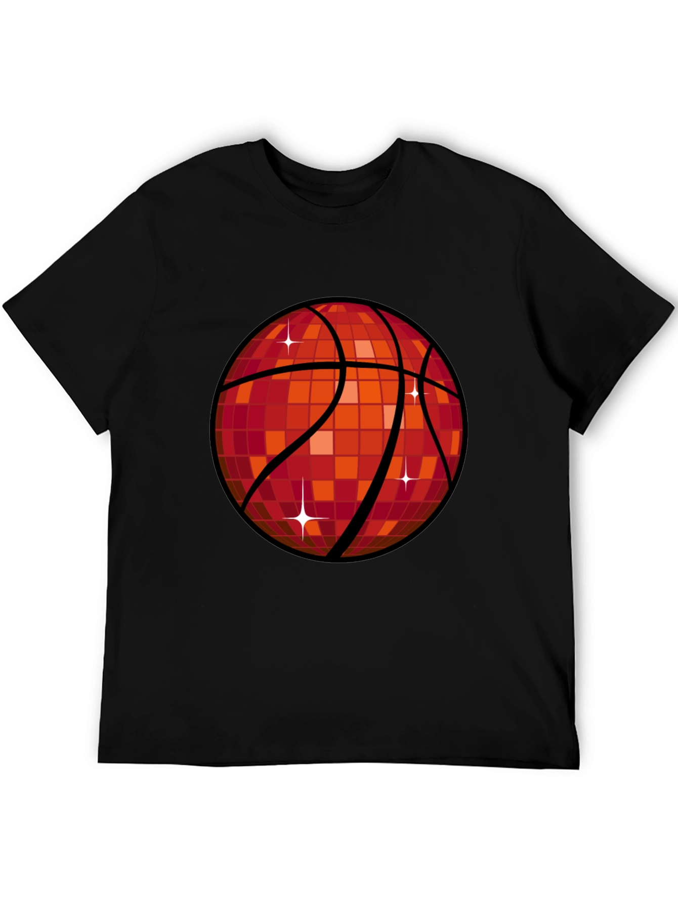 Disco Basketball Graphic T-Shirt - Mens Black Tee