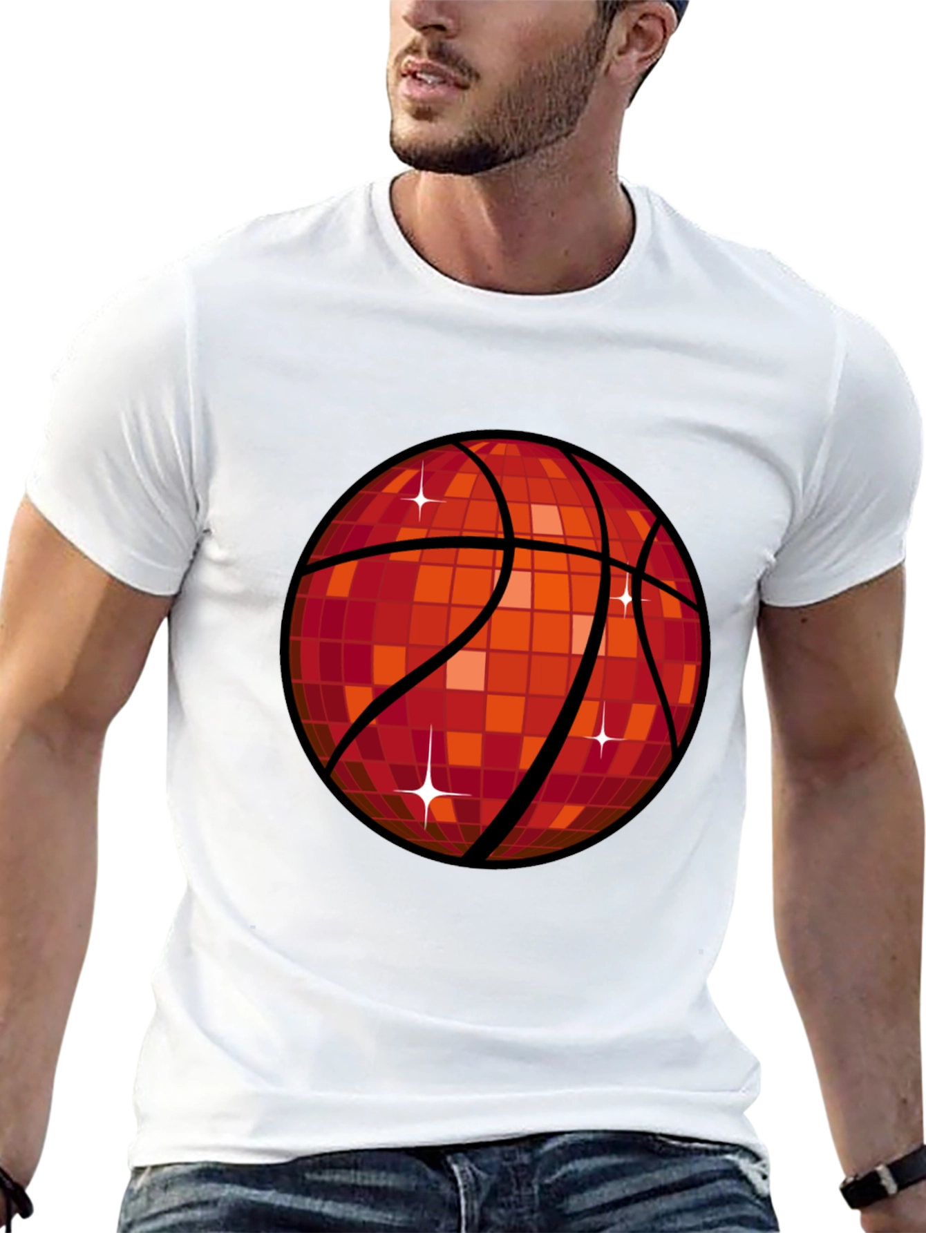 Disco Basketball Graphic T-Shirt - Mens Black Tee