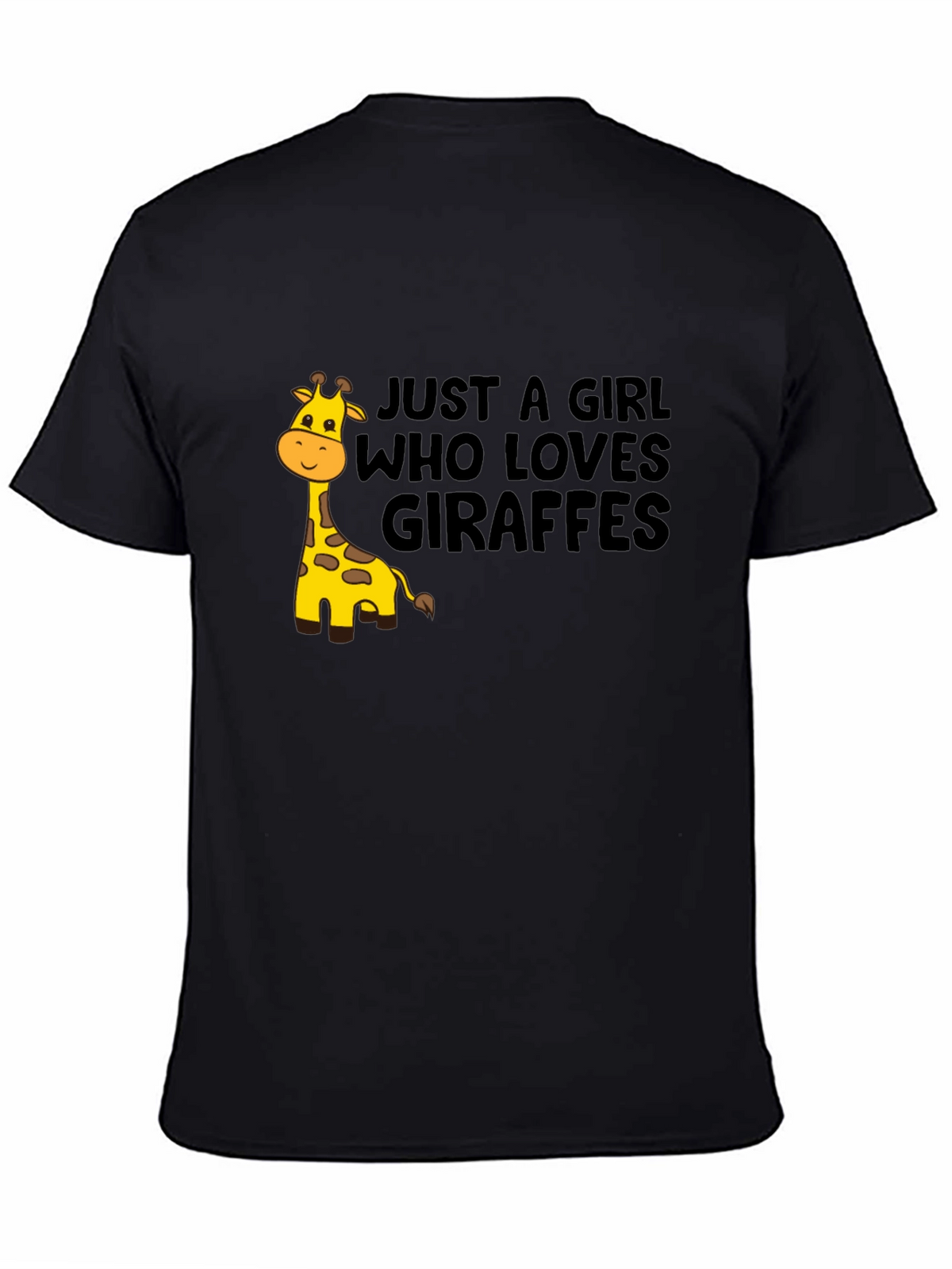 Giraffe Lover T-Shirt - Black Cotton Tee