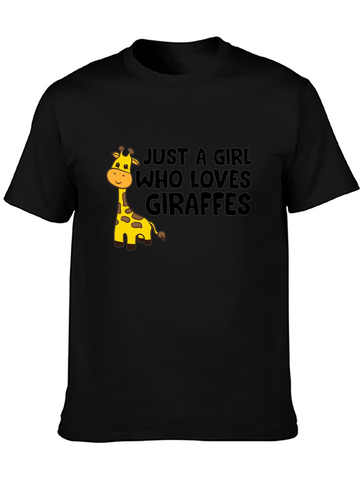 Giraffe Lover T-Shirt - Black Cotton Tee