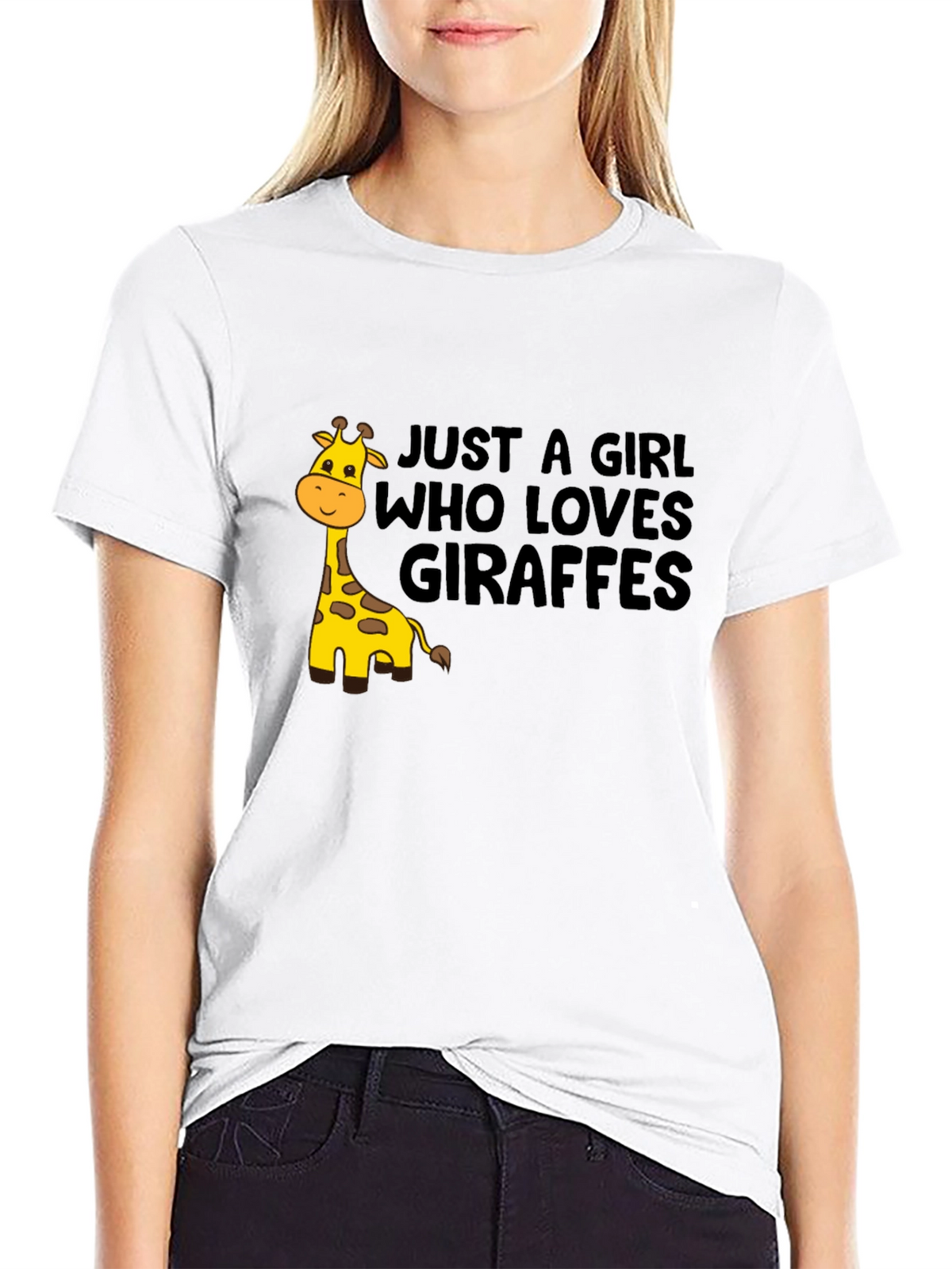 Giraffe Lover T-Shirt - Black Cotton Tee