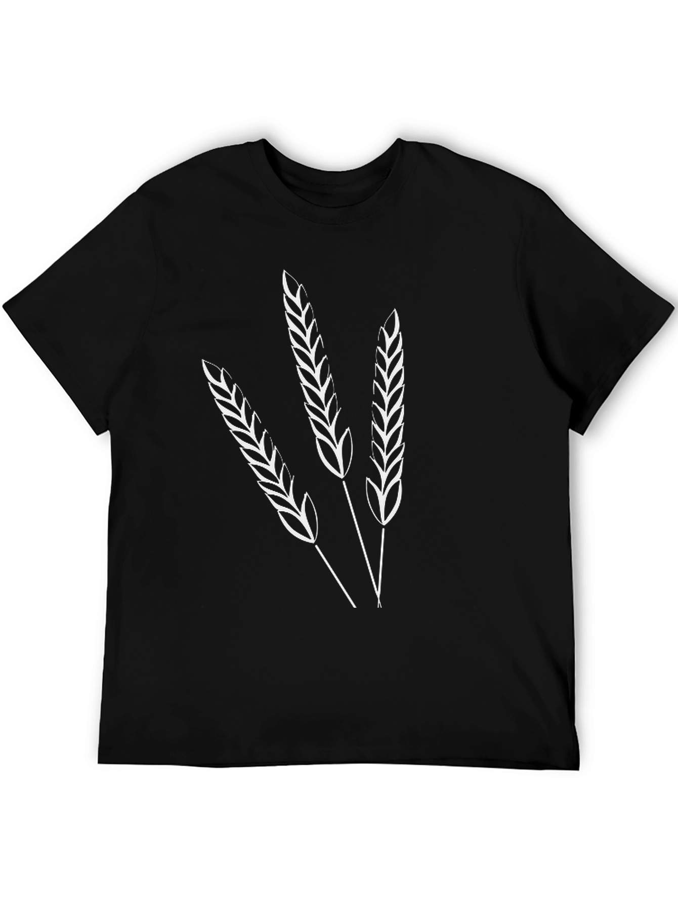 Wheat Stalk Graphic Black T-Shirt