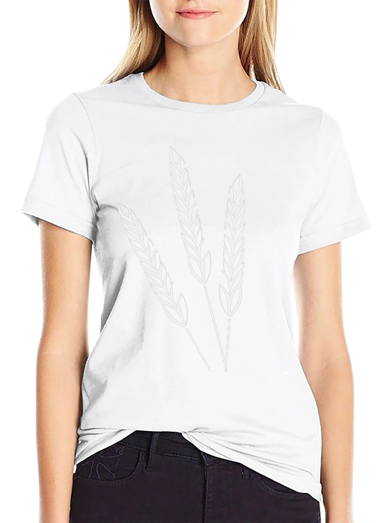 Wheat Stalk Graphic Black T-Shirt