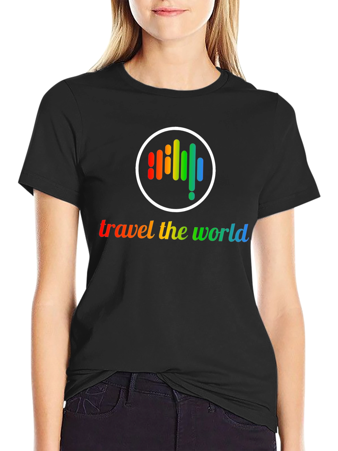 Travel the World Rainbow Graphic T-Shirt