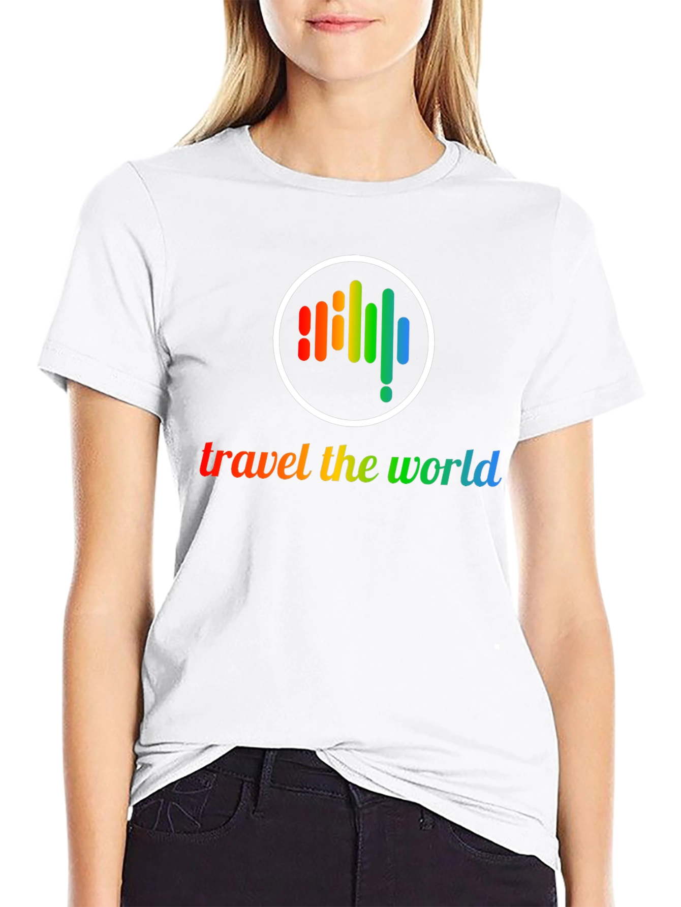 Travel the World Rainbow Graphic T-Shirt
