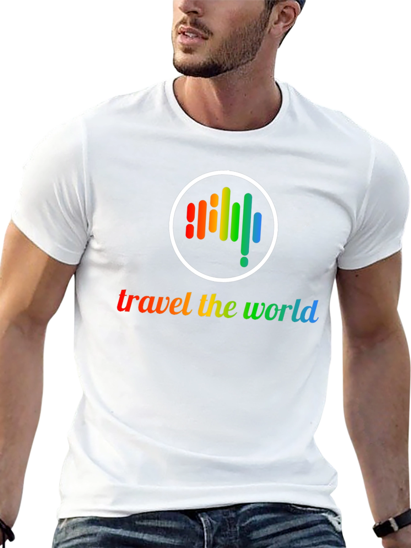 Travel the World Rainbow Graphic T-Shirt