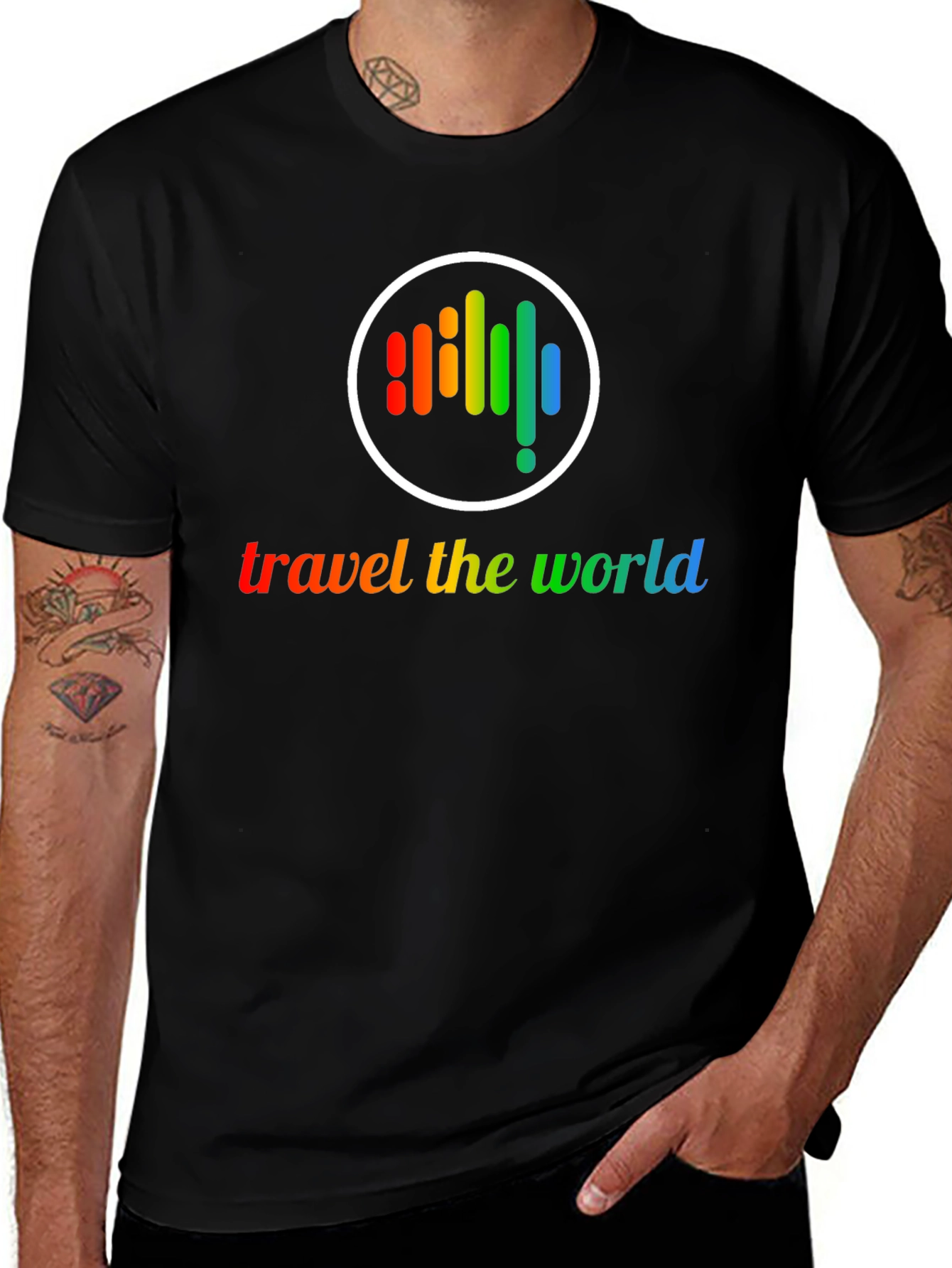 Travel the World Rainbow Graphic T-Shirt