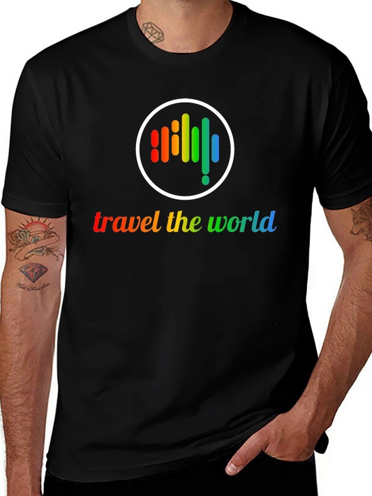 Travel the World Rainbow Graphic T-Shirt