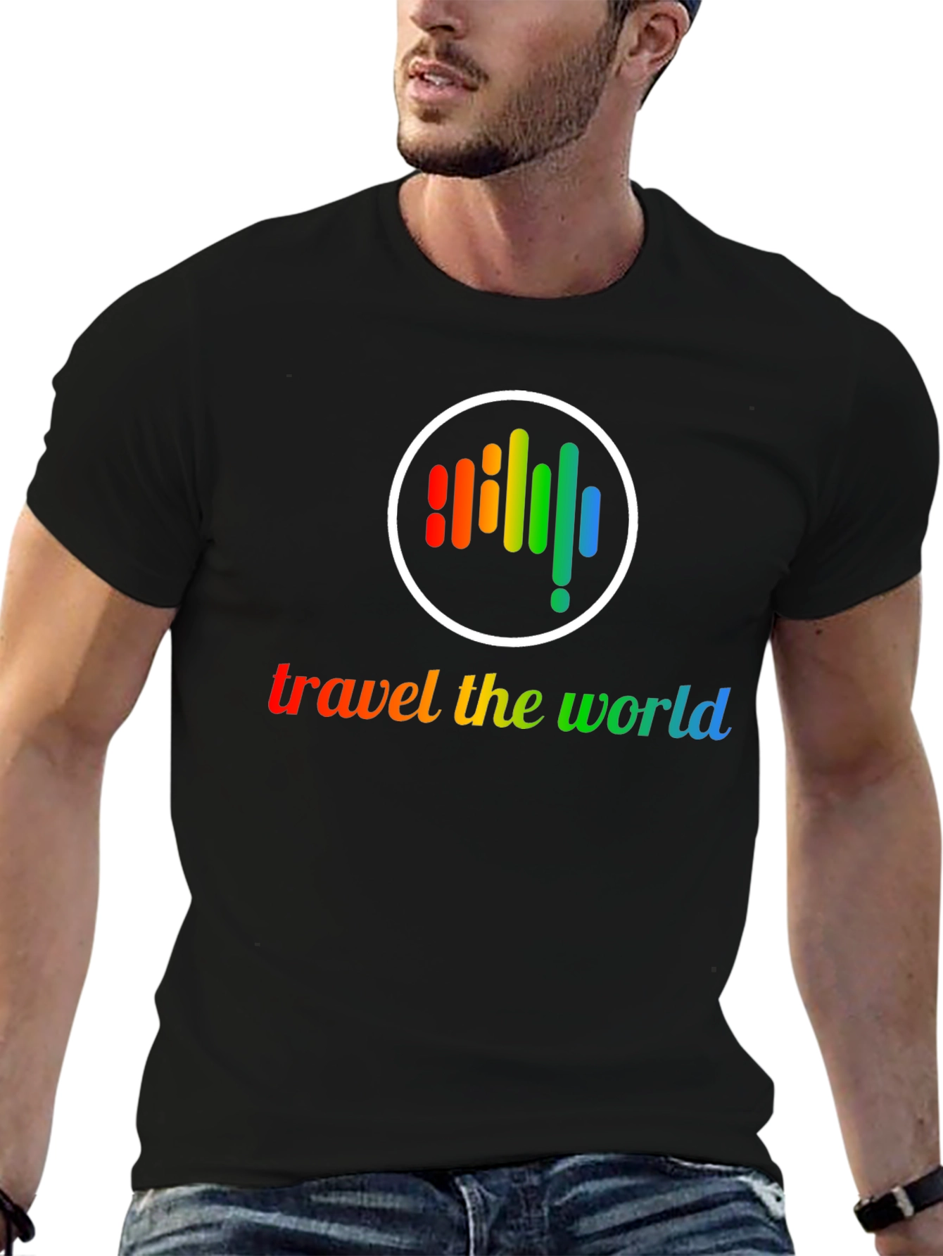 Travel the World Rainbow Graphic T-Shirt