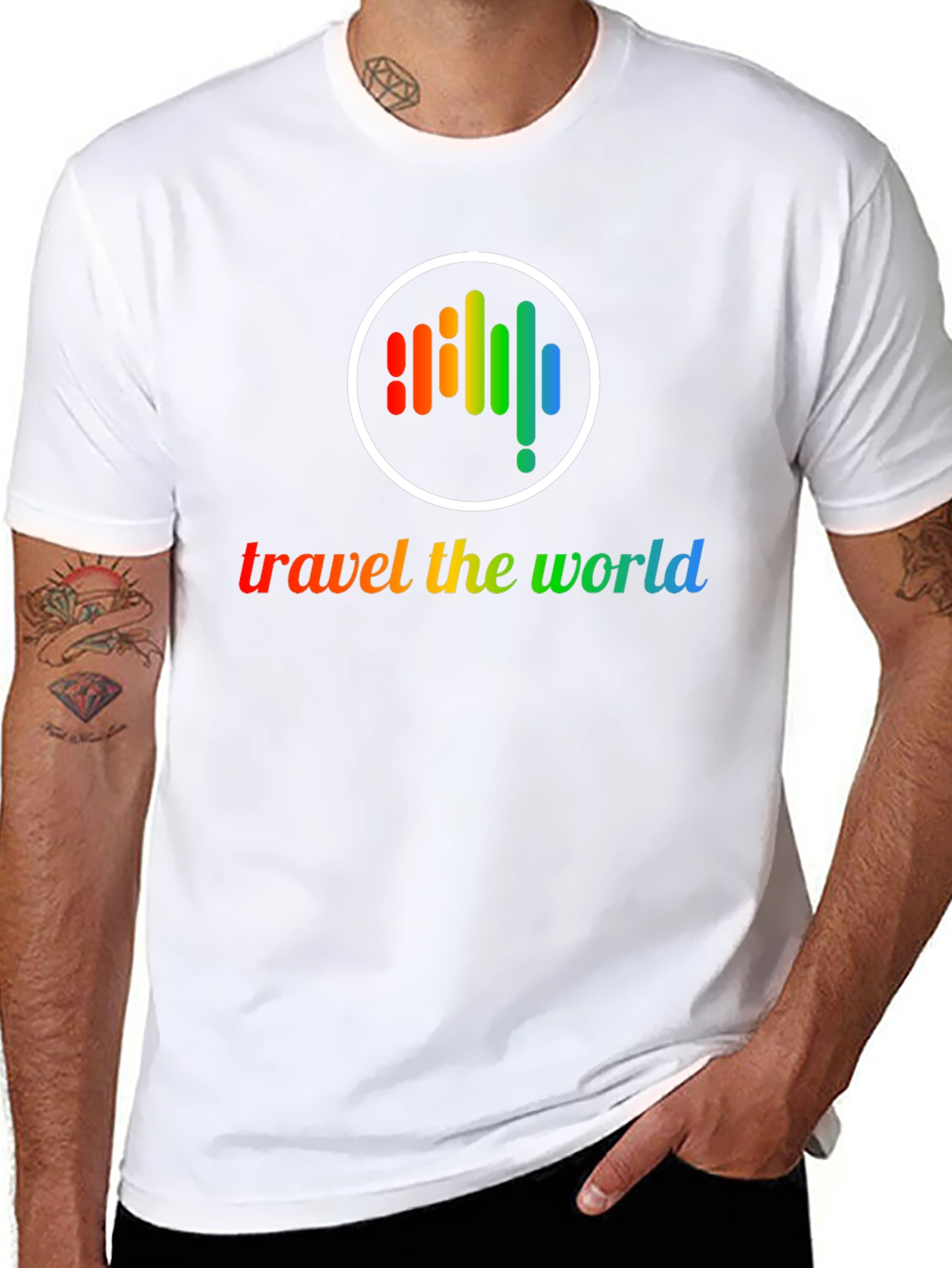 Travel the World Rainbow Graphic T-Shirt