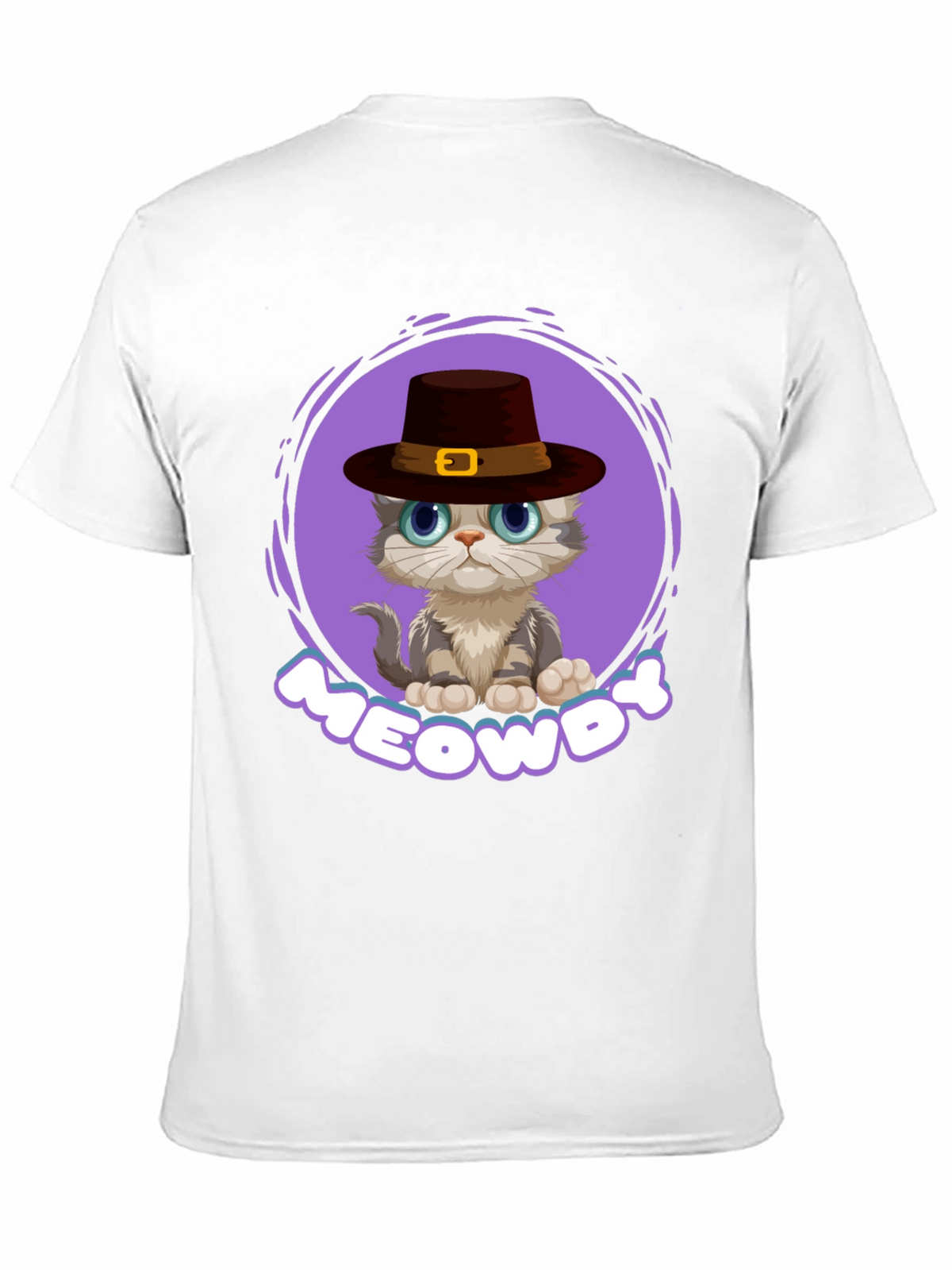 Meowdy Cat T-Shirt - Cute Thanksgiving Kitten Tee