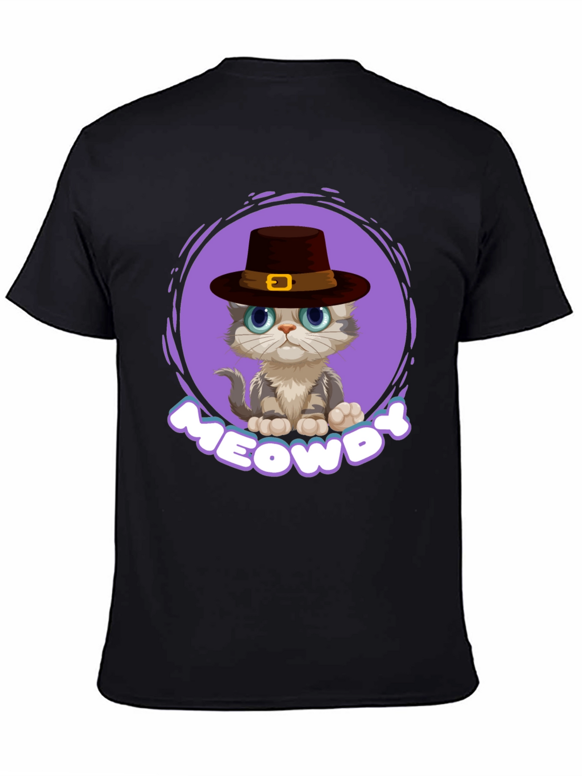 Meowdy Cat T-Shirt - Cute Thanksgiving Kitten Tee
