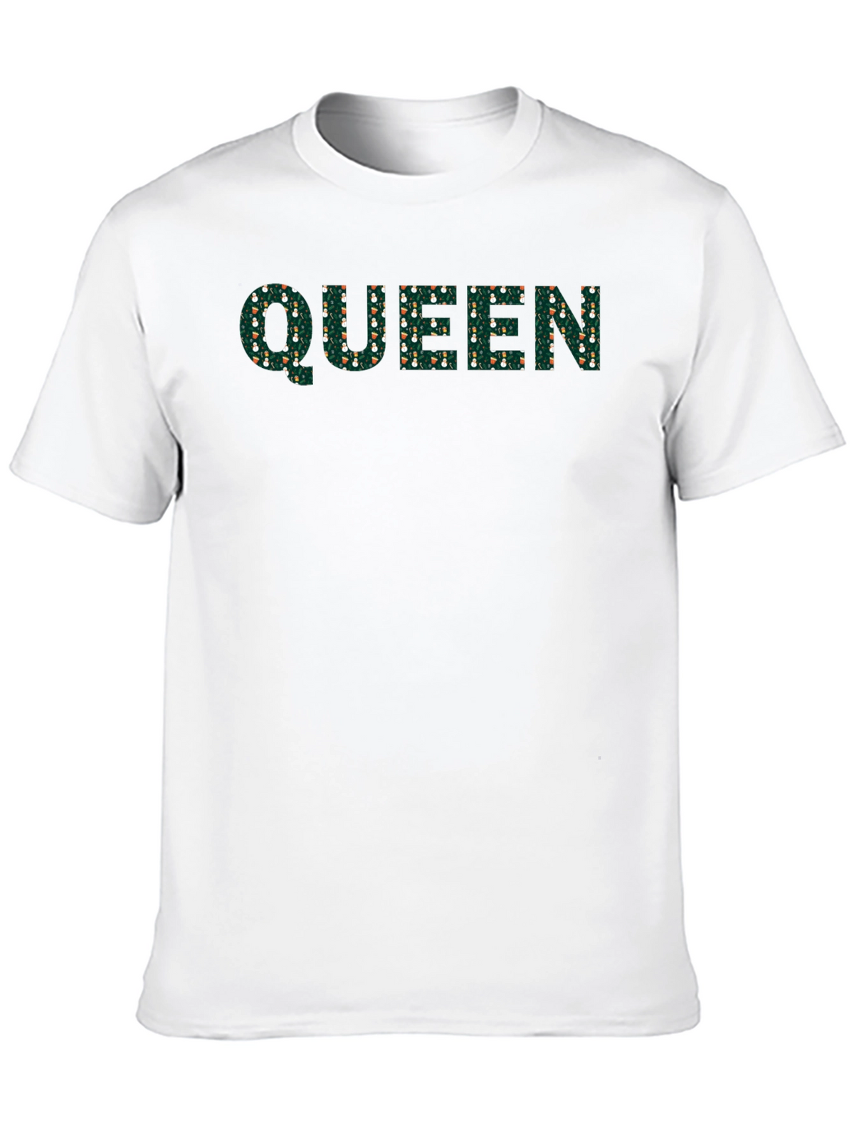 Queen Christmas Pattern Black T-Shirt