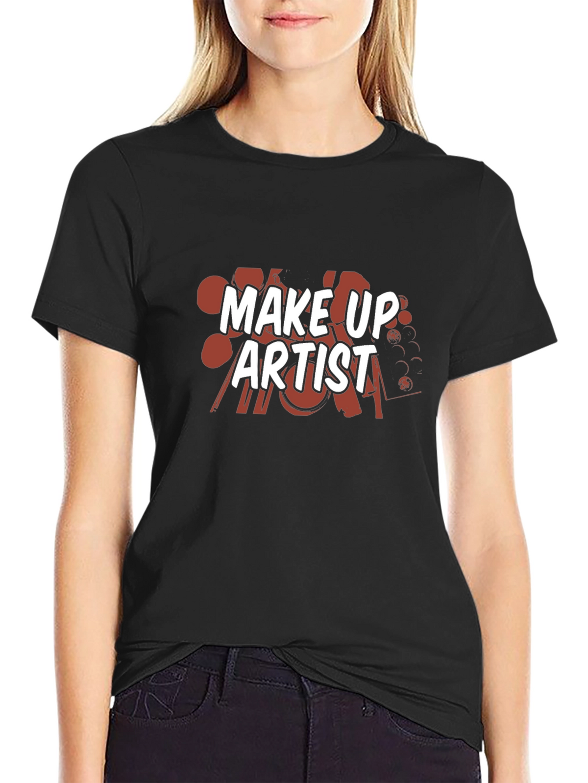 Make Up Artist Graphic T-Shirt - Black