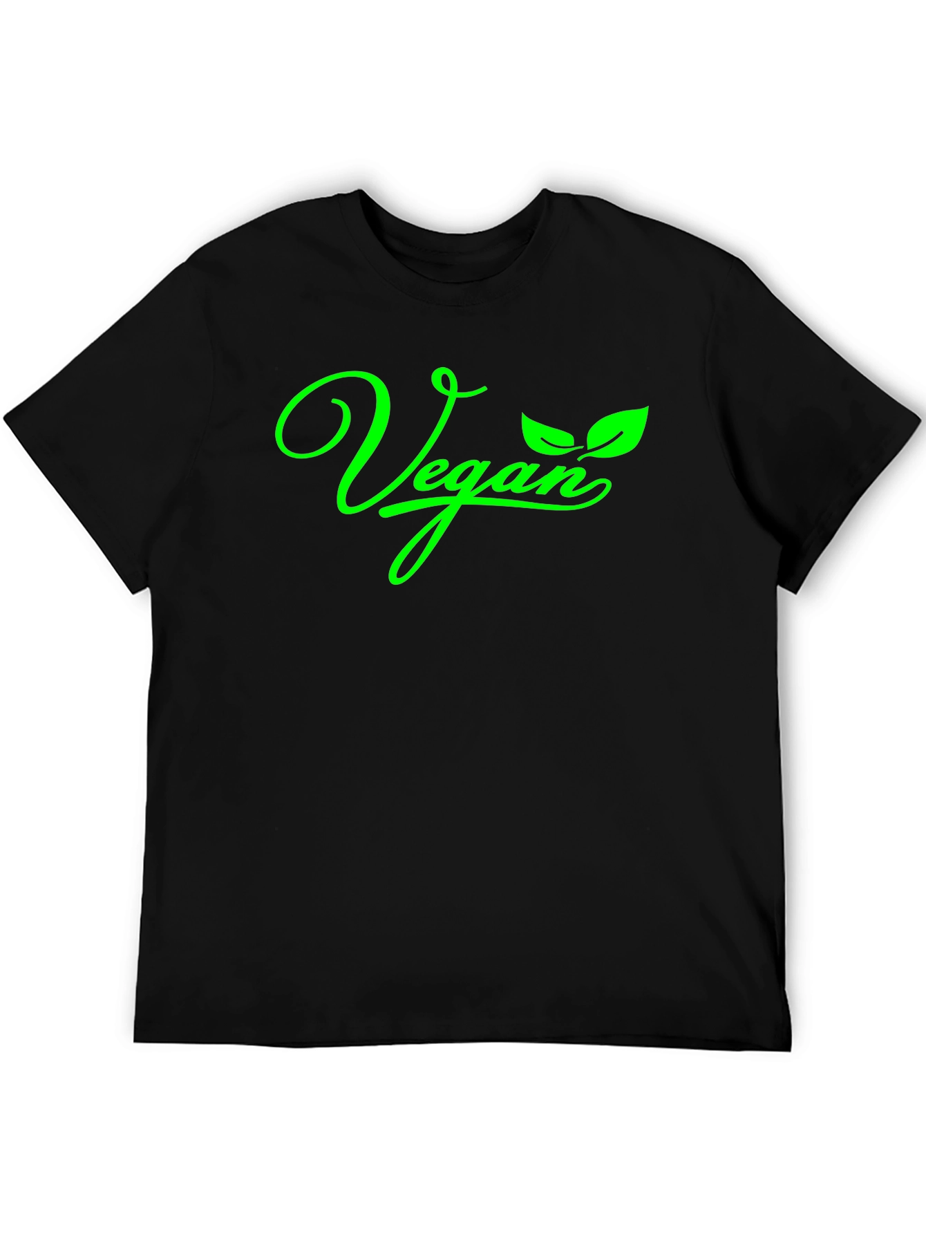 Vegan T-Shirt - Green Lettering on Black
