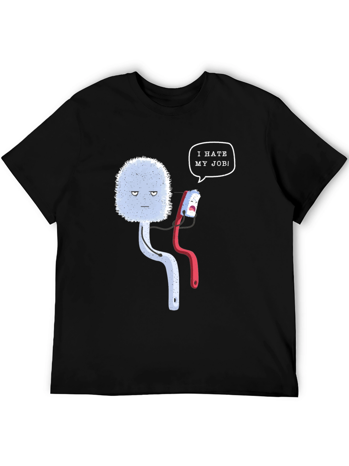 Funny I Hate My Job Toilet Brush Graphic Tee