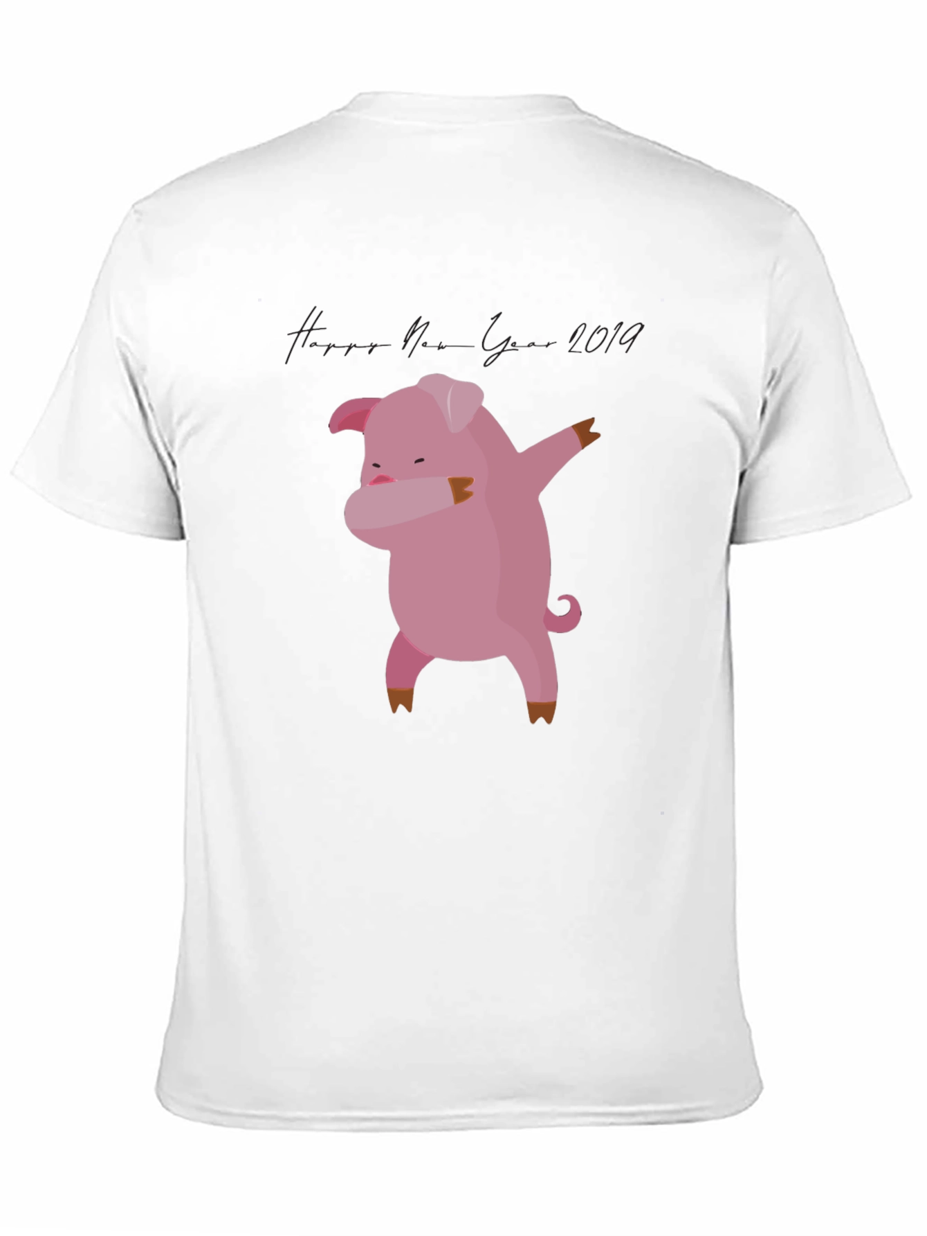 Dabbing Pig New Year 2019 Black T-Shirt