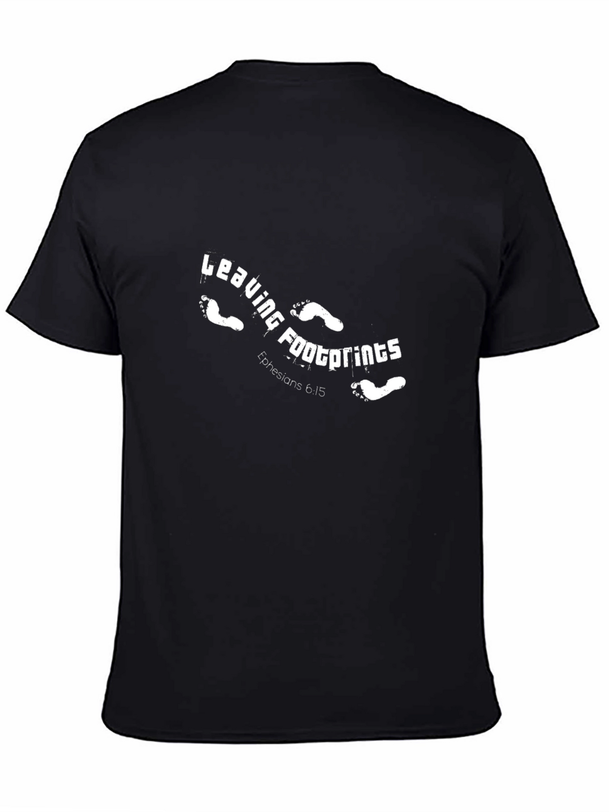 Leaving Footprints Black Graphic T-Shirt