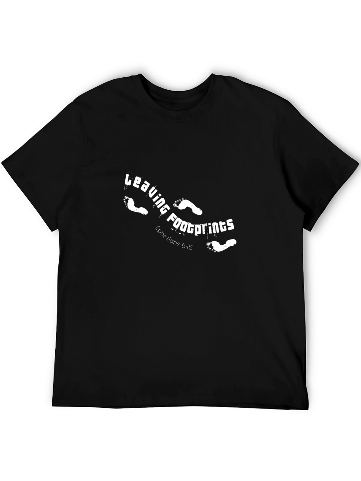Leaving Footprints Black Graphic T-Shirt