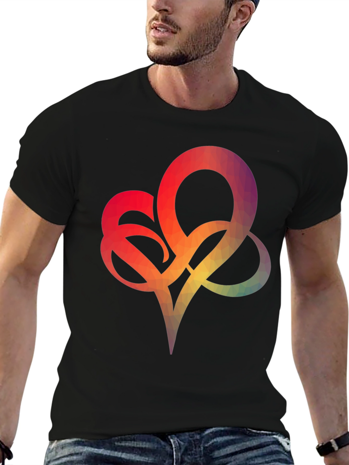 Geometric Heart Graphic Tee