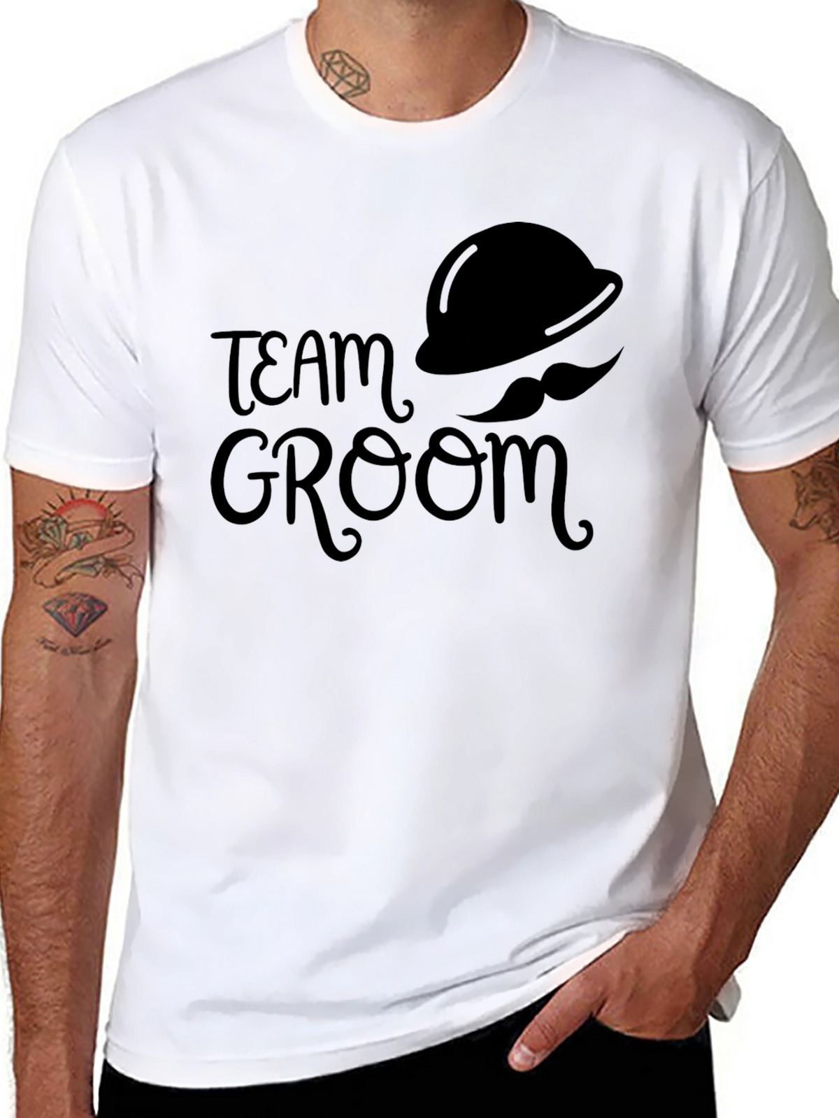 Team Groom Black T-Shirt - Wedding Party Apparel
