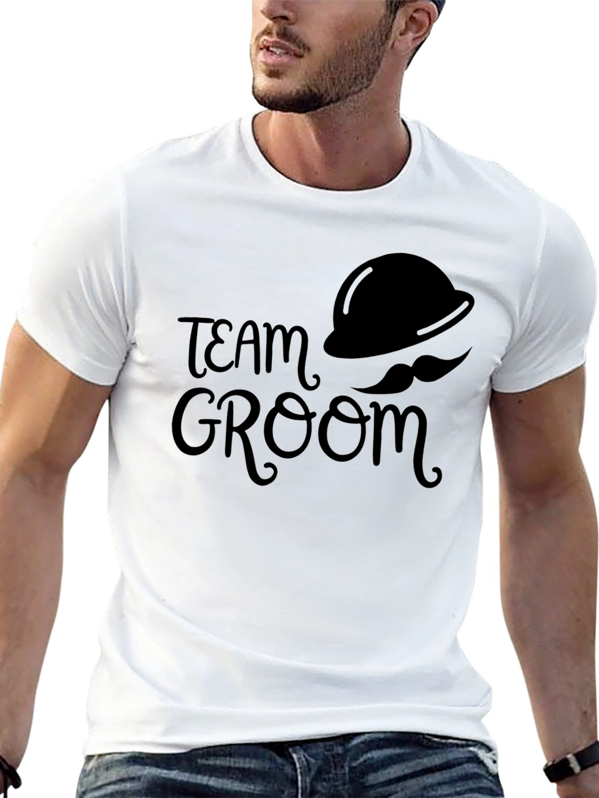 Team Groom Black T-Shirt - Wedding Party Apparel