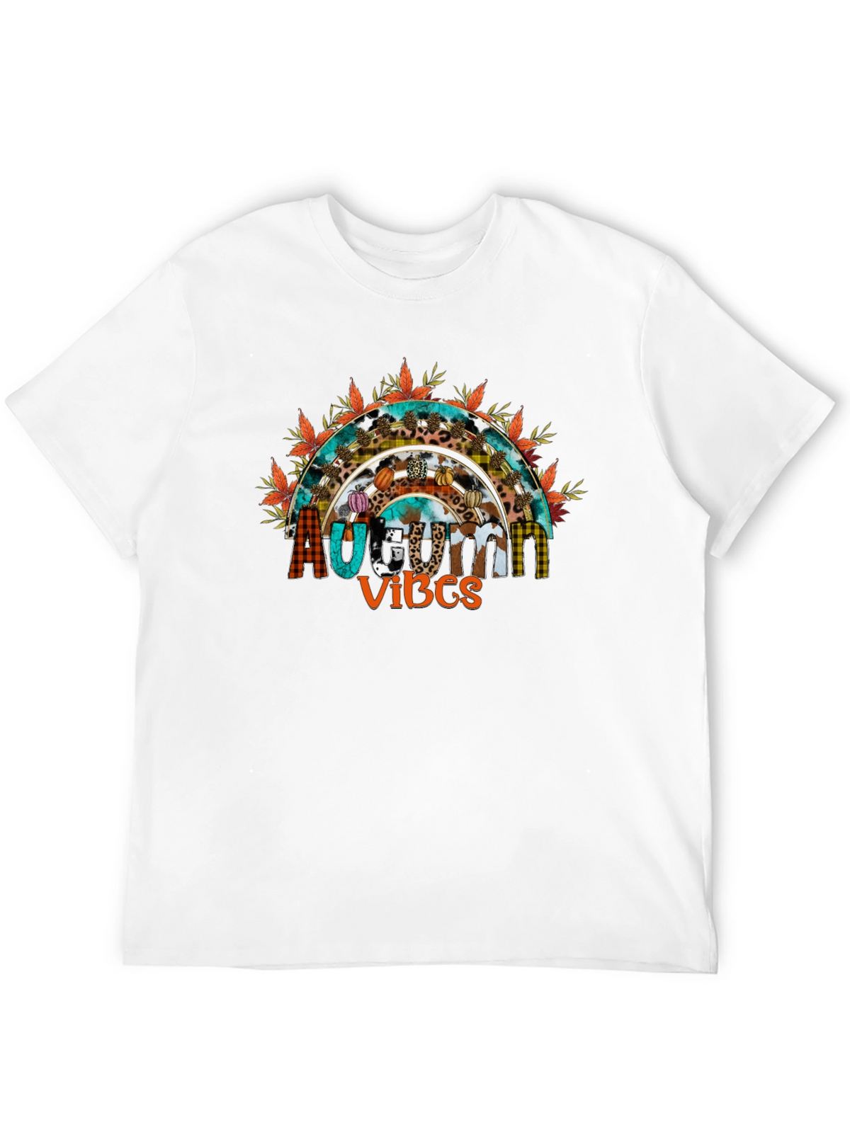 Autumn Vibes T-Shirt - Fall Season Rainbow Graphic Tee