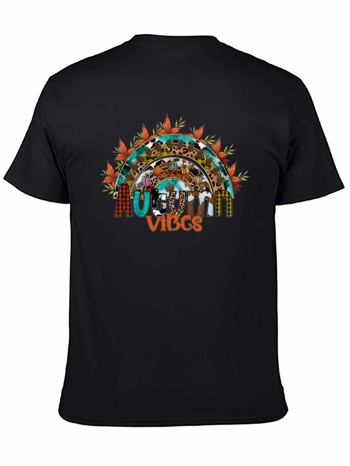 Autumn Vibes T-Shirt - Fall Season Rainbow Graphic Tee