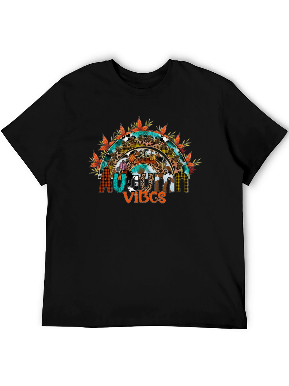 Autumn Vibes T-Shirt - Fall Season Rainbow Graphic Tee