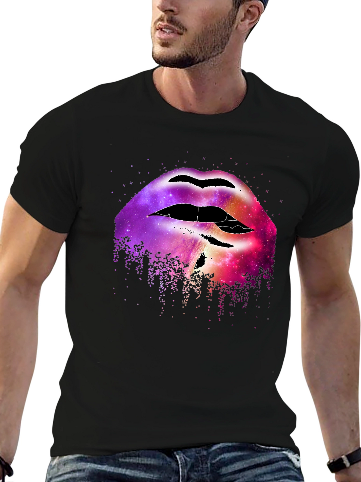 Galaxy Lips Graphic Tee - Unique Fashion Statement