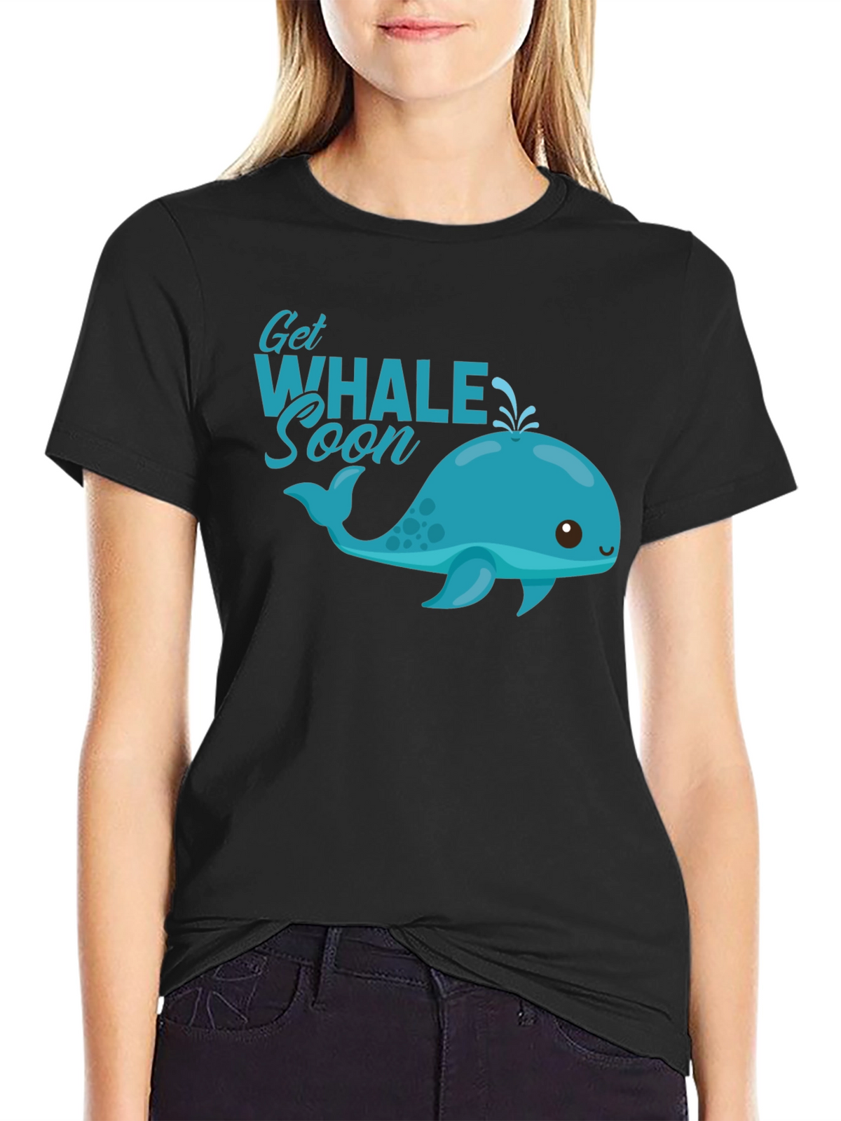 Get Whale Soon Black T-Shirt