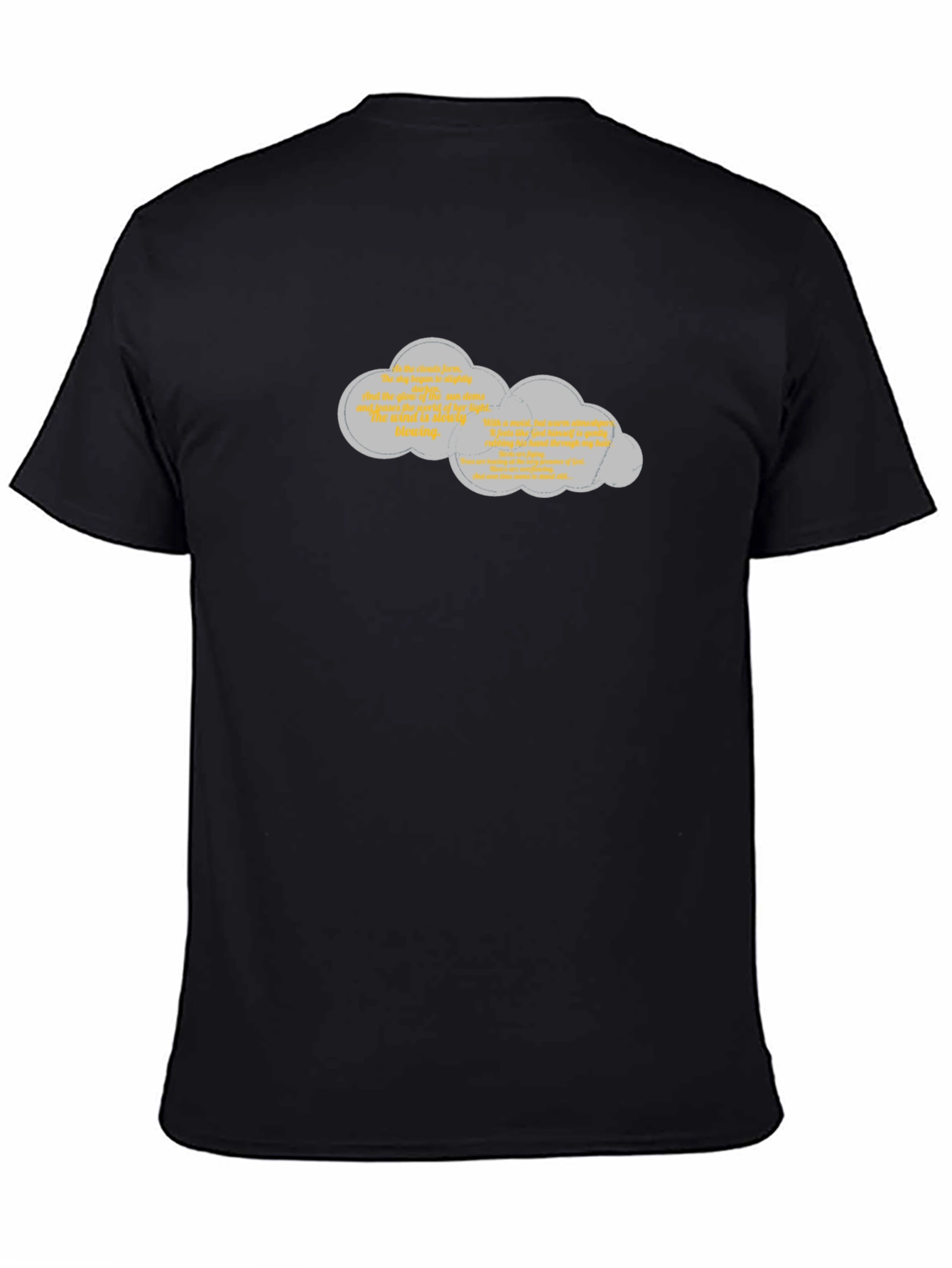 Quirky Cloud Graphic Black T-Shirt