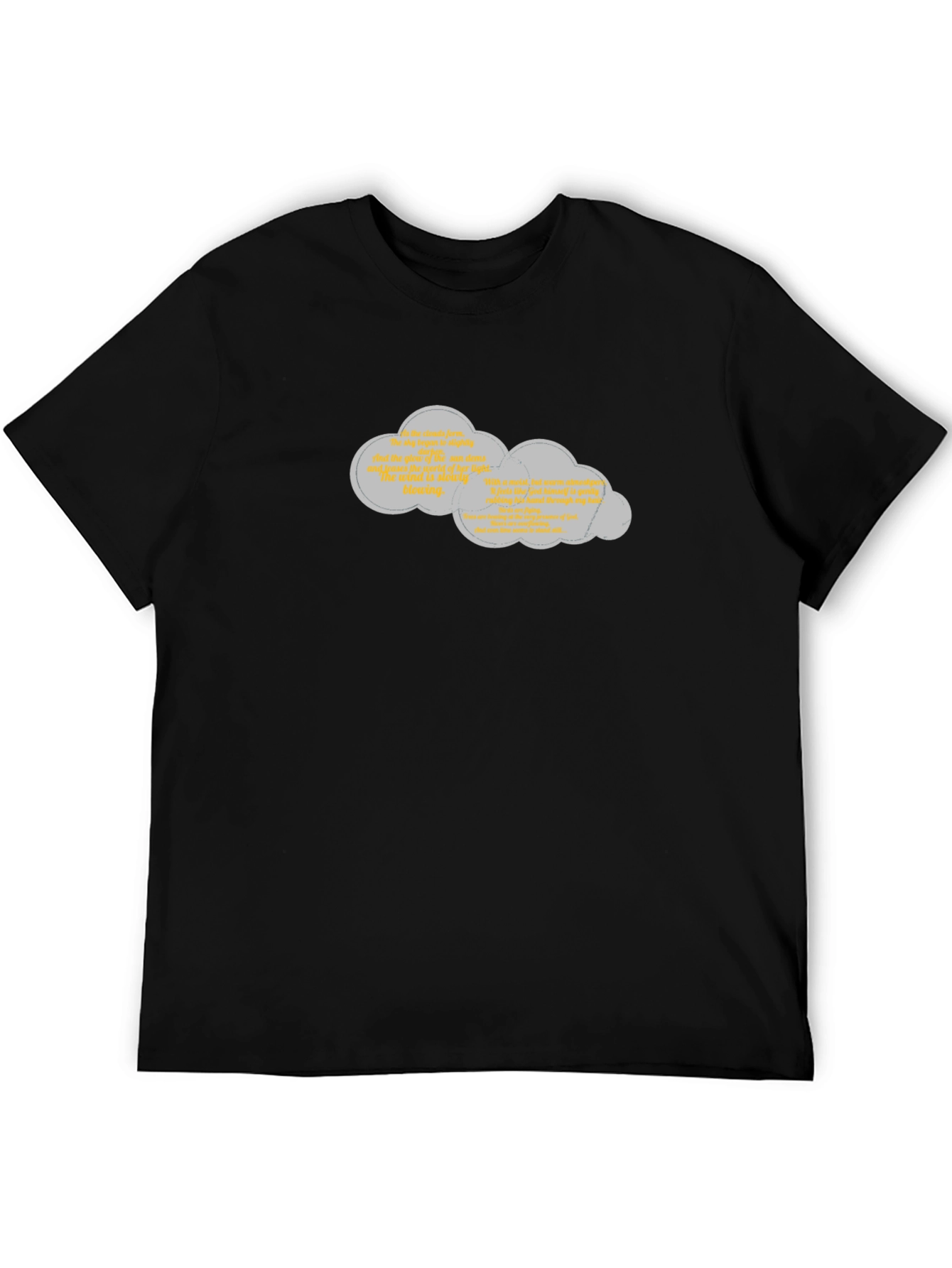 Quirky Cloud Graphic Black T-Shirt